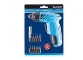Bluespot 4.8v Rechargeable Battery Cordless Screwdriver Drill With Bit Set 12066